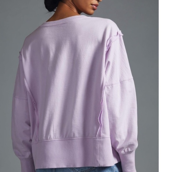 Anthropologie Pilcro Pintuck Sweatshirt Lavender XXS NWT J y2k streetwear - Picture 2 of 8